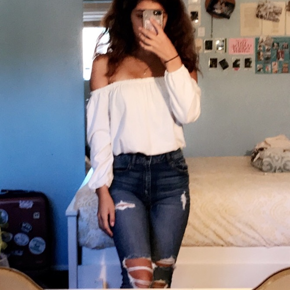 Ripped blue jeans
